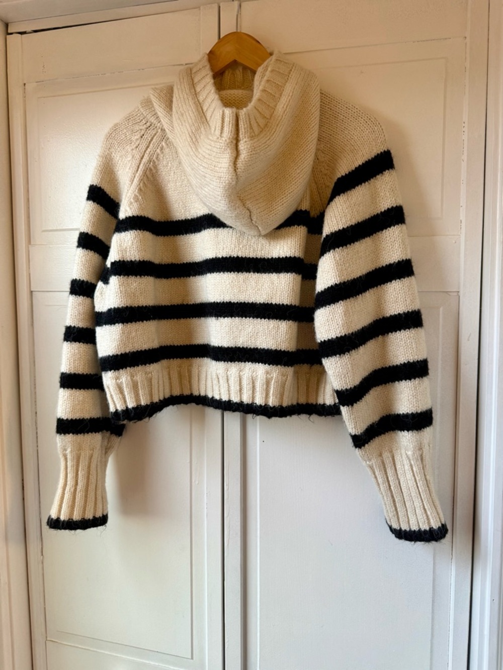 Zara Cream and Black Striped Turtleneck Sweater - Picture 2 of 3